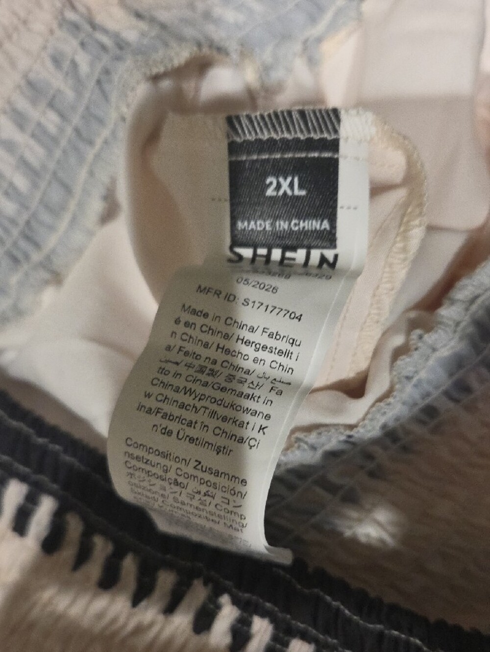 SHEIN Cream Harem Pants with Black Floral Trim - Picture 3 of 5